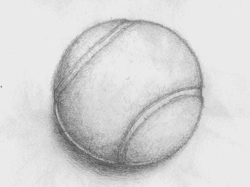 A tennis ball Sports Balls Drawing, Tennis Sketch Drawings, Tennis Ball Tattoo Dog, Tennis Ball Tattoo, Nid Preparation, Tennis Ball Drawing, Tennis Sketch, Tennis Drawing, Fingerprint Tattoos