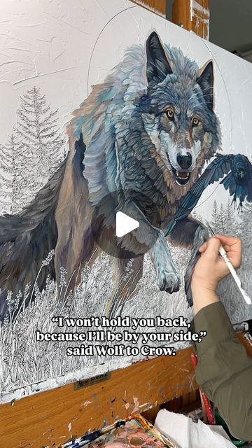 Mary Jean Ruhnke on Instagram: "Art is my dearest friend 💙. 
.
.
.
#maryjeanruhnkeart #artlovers #arttherapy #wolf #wolfdogs #wolfpainting #texturedart #wolfandcrow #adventureart #inkart #moonart #wildlifeart #yellowstone #colorfulart #pinetreeart #conifers #americanwomenartists" Moose Painting, Pine Tree Art, Wolf Painting, Adventure Art, My Dearest, Wolf Dog, Yellow Stone, Painting Tutorials, Instagram Art