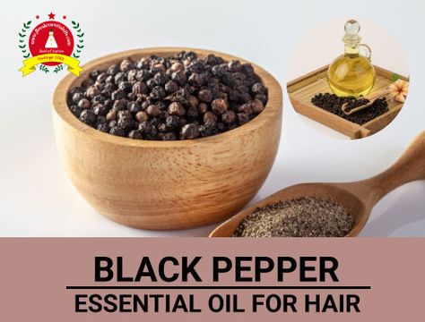 Black Pepper Essential Oil for Hair | Benefits of Black Pepper Oil Diy Black Pepper Essential Oil, How To Make Black Pepper Essential Oil, Benefits Of Black Pepper, Pepper Benefits, Essential Oil For Hair, Oils For Dandruff, Black Pepper Essential Oil, Black Pepper Oil, Floral Essential Oils