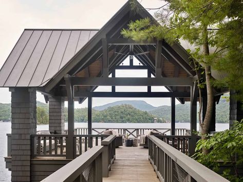 See this absolutely dreamy lakefront oasis on Lake Burton, Georgia Cozy Window Nook, Farm Pond, Window Nook, Sun Rooms, Reclaimed Wood Beams, Black Granite Countertops, Lake Houses, White Subway Tile Backsplash, Design Atelier