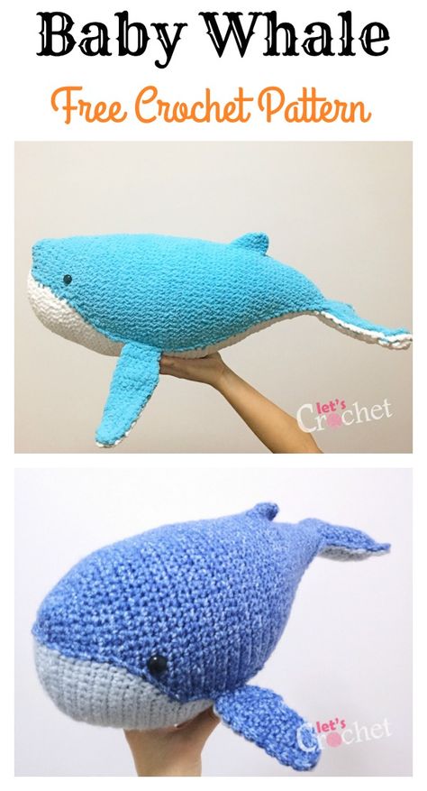 Baby Humpback Whale Free Crochet Pattern Crochet Cuddler, Whale Crochet Pattern, Sea Crochet, Whale Amigurumi, Amigurumi Shark, Whale Crochet, Dog Sweater Crochet Pattern, Crochet Whale, Dog Sweater Pattern