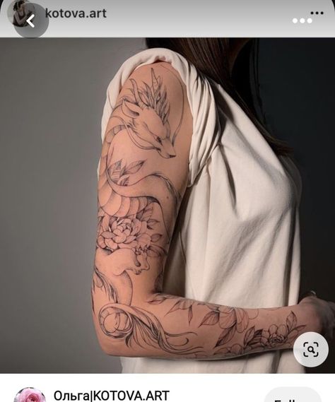 Dragon Tattoo With Wings, Dragon Tattoo Shoulder, Dragon Tattoo Arm, Wrap Tattoo, Dragon Sleeve Tattoos, Dragon Tattoo For Women, New Tattoo Designs, Fantasy Tattoos, Flower Tattoo Shoulder