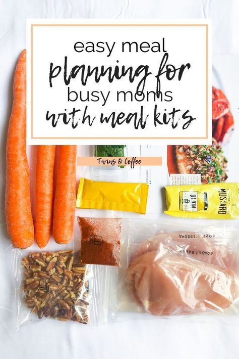 Easy Meal Planning for Busy Moms with Meal Kits - Twins and Coffee. Meal planning does not have to be difficult. Easy meal planning with meal kits will change your world if you are a busy mom like me! Meal Kit Recipes, Meal Kits Diy, Toddler Twins, Easy Meal Planning, Pecan Crusted Chicken, Meal Kits, Dinner Plans, Coffee Blog, Mommy Tips