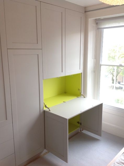 Desk Cupboard, Desk Closet, Dream Home Office, Wardrobe Desk, Desk Wardrobe, Bedroom Closets, Box Room, Kentish Town, Dream Desk