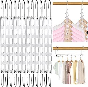 I love these, I have a small 1940's home with small closets. I now can hang all of my shirts, jackets and dresses! Clothes Hanger Organizer, Hangers For Clothes, Closet Hangers, Space Saving Bathroom, Closet Rods, Space Saving Hangers, Hanger Organizer, Organization Essentials, Dorm Room Essentials