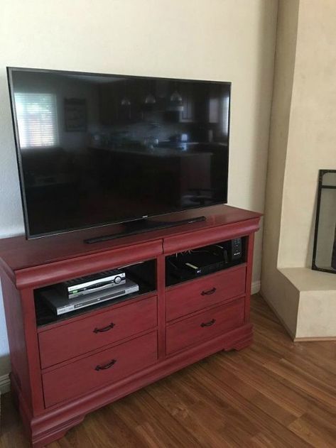 Patio Entertaining, Pet Feeding Station, Dresser Tv Stand, Repurposed Dresser, Diy Dresser Makeover, Corner Tv Stand, Corner Tv, How To Store Shoes, Stunning Bathrooms