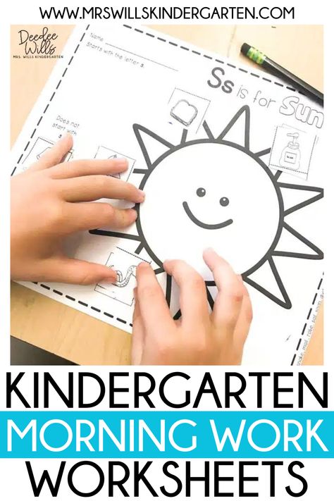 Looking for some kindergarten morning work worksheets that are predictable but engaging for students? In this post, I share some resource ideas that you can use for low-prep morning work in kindergarten or even first grade to help students warm up to the day in an educational way. Kindergarten Morning Work Ideas, Morning Work Ideas, First Grade Morning Work, Kindergarten Schedule, Sentence Writing Activities, Kindergarten Classroom Management, Positive Classroom Environment, Morning Work Activities, Beginning Of Kindergarten