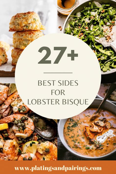 Wondering what to serve with lobster bisque for dinner? I've got you covered! From healthy salads, classic sides, and luxurious main dishes, here's some perfect side dishes for lobster bisque. Lobster Side Dishes Ideas, Lobster Christmas Dinner, Side Dishes For Lobster, Lobster Sandwich Recipe, Lobster Side Dishes, Most Pinned Recipes On Pinterest, Mussels Marinara, Lobster Sandwich, Seafood Sides