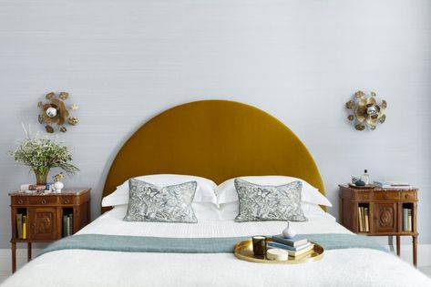 rounded velvet headboard inspiration Luna Headboard, Headboard Inspiration, Headboard With Shelves, Headboard Ideas, Modern Headboard, Curved Headboard, Velvet Headboard, Headboard Designs, Studio Interior