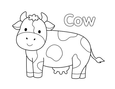 Cow Coloring Page from LittleBeeFamily.com Free Printable Cow Pictures, Cow Crafts Preschool Free Printables, Free Cow Coloring Pages, Farm Colouring Pages, Puzzle Pages Free Printable, Cow Stencil Free Printable, Cow Worksheets Preschool, Cow Kindergarten, Free Toddler Coloring Pages