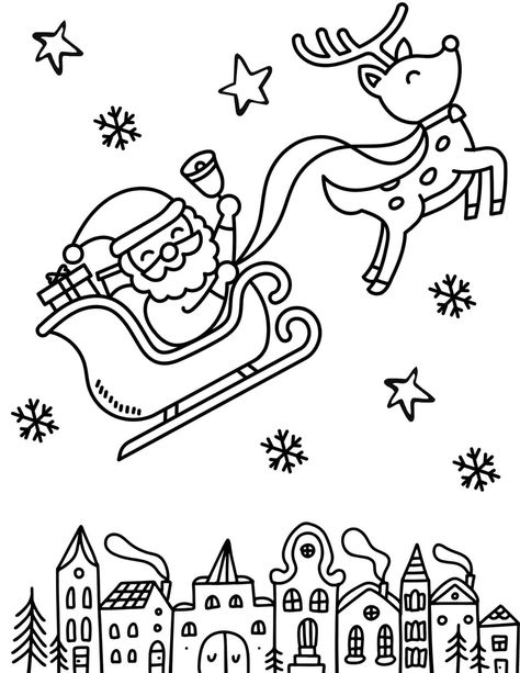 50 Free Printable Santa Coloring Pages for Kids Santa Colouring Printables, Santa Clause Coloring Page, Santa Sleigh And Reindeer Printable Free, Santa Face Coloring Page, Santa Sleigh Coloring Page, Christmas Drawing Printable, Santa Claus Printables Free, Santa's Sleigh Drawing, Kids Christmas Coloring Pages Printable