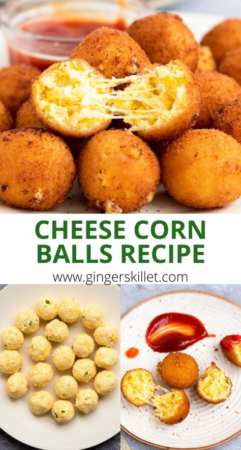 Paneer Cheese Corn Balls, Corn Balls Fried, Cheese Corn Balls, Corn Balls, Corn Balls Recipe, Cheese Corn Balls Recipe, Sandwich Recipes Indian, Spicy Corn, Homemade Sauce Recipes