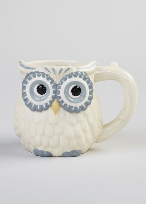 Owl Shaped Mug (11cm x 9cm) Dining Table Sets, Blue Mug, Owl Mug, Art Painting Tools, Crochet Cow, Cup Art, Owl Painting, Cutlery Sets, Table Sets