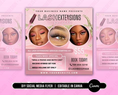 Insta Nails, Diy Social Media, Lash Technician, Eyelash Tips, Branding Process, Diy Lash Extensions, Lashes Logo, Social Media Flyer, Best Small Business Ideas