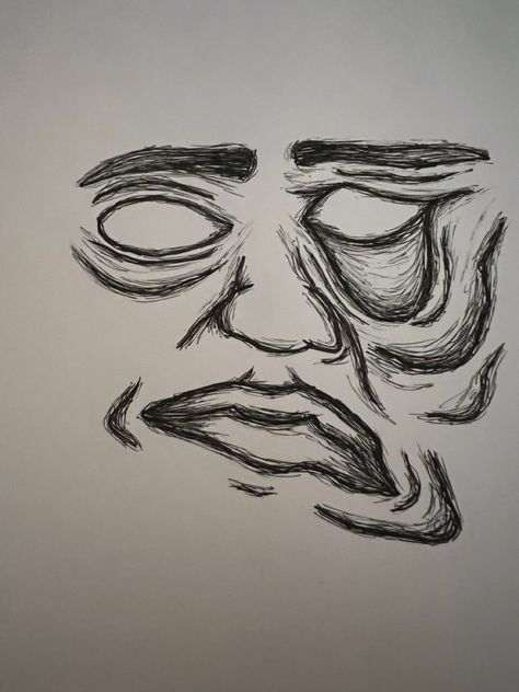 Easy Drawings Dark Art, Faces Drawing Easy, Simple Trippy Drawings, Simple Face Drawing, Surrealism Drawing, Easy Graffiti Drawings, Art Sketches Doodles, Meaningful Drawings, Graffiti Style Art