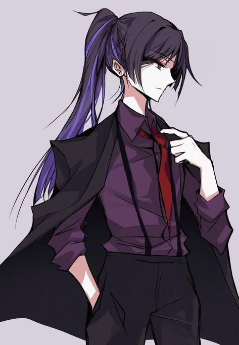 Anime Character, Black Shirt, Long Hair, On Twitter, Purple, Twitter, Anime, Hair, Black