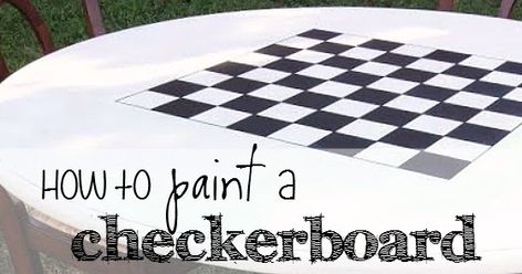 Board games...they keep families together! Paint your favorite board game onto a table! See my Checkerboard Table tutorial at www.diybeautify.com Painted Game Table, Diy Checkerboard, Checkerboard Table, Checkered Board, Board Table, Game Tables, Checker Board, Painted Boards, Silent Auction