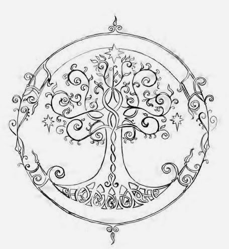 lotr rivendell symbol Glass Etching Patterns Free Printable, Elven Tree, Tattoo Son, Celestial Tattoo, Tree Of Life Tattoo, Celtic Tree, 자수 디자인, Tattoo Life, Tree Tattoo