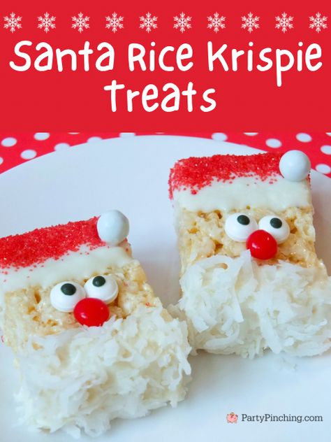 Santa Rice Krispie Treats, Krispie Kringles, Santa rice krispy treats, easy Christmas rice kripie treats, best easy Christmas dessert treat ideas for kids, easy kids dessert they can make for Christmas Rice Krispy Christmas Treats, Santa Rice Krispie Treats, Rice Krispie Christmas Treats, Christmas Rice Krispie Treats Ideas, Christmas Rice Crispy Treats, Rice Crispy Treats Christmas, Dessert Ideas For Kids, Easy Christmas Ideas, Christmas Rice Krispie Treats