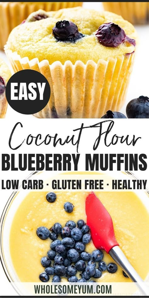 Coconut Flour Blueberry Bread, Coconut Flour Blueberry, Coconut Flour Blueberry Muffins, Coconut Flour Muffins, Recipes Muffins, Inflammation Foods, Aip Breakfast, Blueberry Muffins Recipe, Keto Cakes