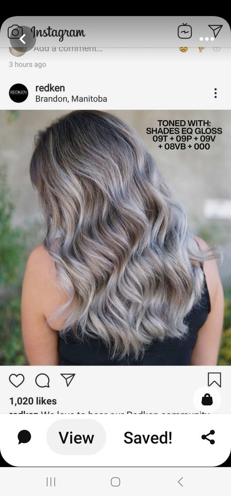 Ash Blonde Hair Redken, Mushroom Blonde Formula Shades Eq, Grey Hair Formula Redken, Silver Hair Color Formula, Mushroom Bronde, Blonde Formulas, Redken Blonde, Redken Formulas, Aveda Hair Color