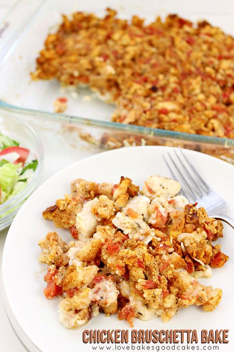 Chicken Bruschetta Bake Cheesy Chicken Noodle Casserole, Chicken Bruschetta Bake, Chicken Bruschetta, Love Bakes Good Cakes, Turkey Dinners, Good Cakes, Bruschetta Chicken, Stuffing Mix, Easy Meal Plans