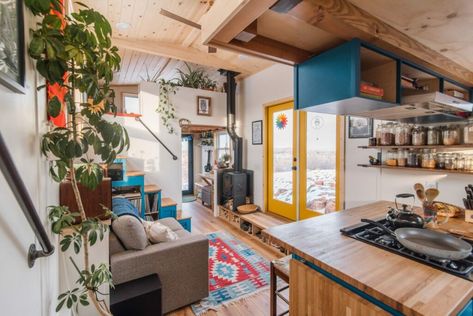 Carrie and Dan’s Tiny House has Mudroom and Spa-Like Bathroom Tiny House Company, Tiny House Talk, Small Tiny House, Tiny House Builders, Tiny House Inspiration, Tiny House Interior, Tiny Houses For Sale, Tiny House Living, Tiny House On Wheels