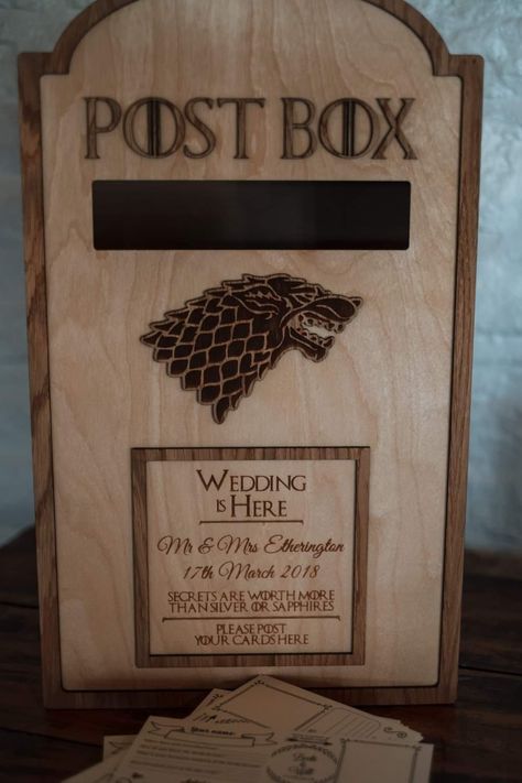 Game Of Thrones Themed Wedding, Game Of Thrones Wedding Theme, Game Of Thrones Wedding, Wedding Post Box, Wedding Post, Themed Weddings, Post Box, Themed Wedding, Wedding Theme