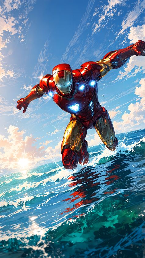 Backgrounds Anime Art, Marvel 4k Wallpaper, Iron Man Theme, Futuristic Anime, Iron Man Fan Art, Marvel Canvas, Anime Superhero, New Iron Man, Marvel Wallpaper Hd