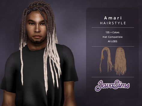 Sims 4 Black Hair Cc, Sims 4 Body Hair, Twists Locs, Black Hair Afro, Locs Natural, Sims 4 Hair Male, Sims 4 Black Hair, Double Ponytail, Night Hairstyles