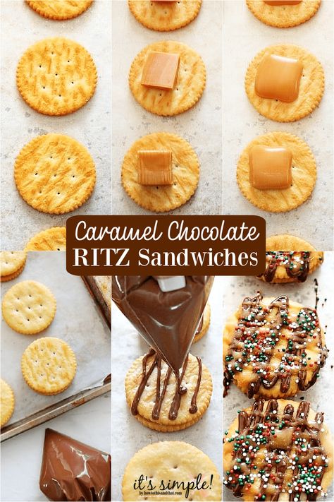 Ritz Crackers With Carmel, Ritz Crackers Christmas Treats, Caramel Ritz Crackers, Holiday Ritz Cracker Recipes, Chocolate Dipped Ritz Crackers, Ritz Cracker Treats, Seasoned Ritz Cracker Recipes, Caramel Peanut Ritz Cracker Treats, Club Cracker Recipes