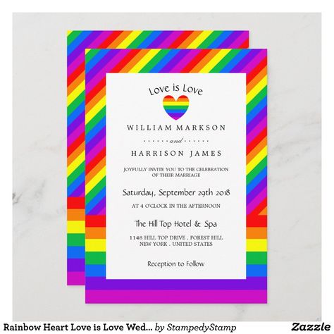 Lgbt Wedding Invitations, Lesbian Wedding Invitations, Gay Wedding Invitations, Rainbow Wedding Dress, Watercolor Photo, Love Watercolor, Lgbt Wedding, Wedding Vows Renewal, Rainbow Wedding