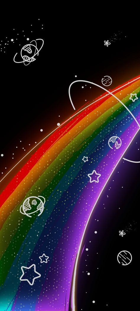 Rainbow Star Background, Rainbow And Black Wallpaper, Rainbow Space Wallpaper, Rainbow Aesthetic Wallpaper Iphone, Dark Rainbow Wallpaper, Dark Rainbow Aesthetic, Bright Colorful Wallpaper, Aesthetic Space Wallpaper, Pride Flag Wallpaper