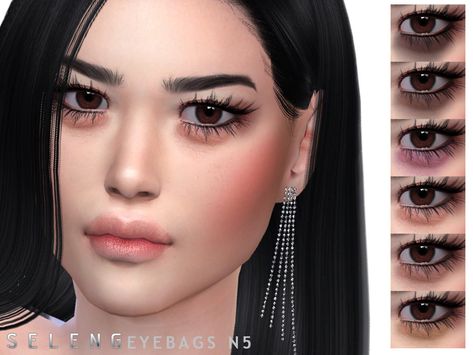 Sims 4 — Eyebags N5 by Seleng — Eyebags - dark circles for female and male Child to Elder 21 swatches Skin detail Sims 4 Female Skin Details, Sims 4 Eyebags, Sims 4 Female Skin, Eyeshadow Sims 4, Eye Bags Makeup, Sims 4 Makeup, Baggy Eyes, Cc Makeup, Faces Band