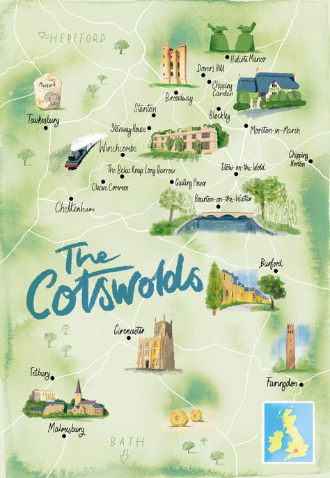 Scott Jessop — Cotswolds map Cotswolds Wallpaper, Cotswolds Outfit, Cotswolds Walks, Cotswolds Map, England Cotswolds, Burford Cotswolds, The Cotswolds England, Illustrated Maps, Cotswolds England