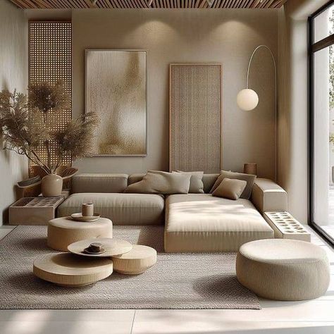 Modern Clean Living Room, Japandi Sofa, Wabi Sabi Living Room, Japanese Style Living Room, Japandi Living Room Design, Style A Scarf, Clean Living Room, Japandi House, Estilo Japandi