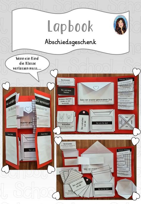 Dieses Lapbook ist als Abschiedsgeschenk gedacht, wenn ein Kind die Klasse verlassen muss. Es gibt schon viele tolle Ideen für ein Abschiedsheft mit Steckbriefen über die anderen Kinder etc. und ich wollte gerne eine Alternative erstellen, bei der das Kind, das geht, im Vordergrund steht. Das Lapbook kann also gut neben einem Abschiedsheft erstellt und verschenkt werden. Es soll etwas zum Schmunzeln und Aufbauen haben, wenn es an der neuen Schule ist und etwas Trost benötigt... Presentation Ideas For School, Cute Owls Wallpaper, Creative School Project Ideas, Creative Birthday Cards, Mint Wallpaper, Birthday Card Drawing, Kpop Diy, Card Drawing, Pop Up Book