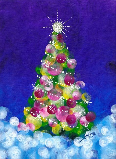 16 Easy Christmas Painting Ideas Anyone Can Do! - The Mummy Front Camping Decorations, Christmas Camping, Paint Night Ideas, Christmas Tree Drawing, Drawing Christmas, Christmas Canvas Art, The Art Sherpa, Christmas Paintings On Canvas, Art Sherpa