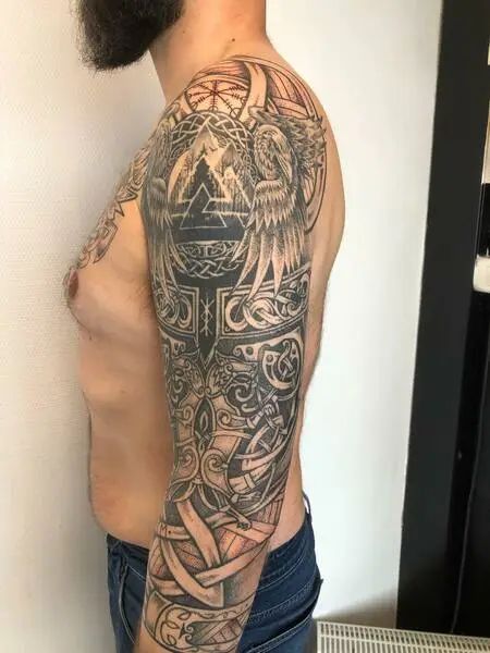 Celtic Sleeve Tattoo Irish Sleeve Tattoo, Mechanical Sleeve Tattoo, Family Sleeve Tattoo, Celtic Sleeve Tattoos, Sleeve Tattoos For Men, Dragon Sleeve, Rose Tattoo Sleeve, Rose Sleeve, Skull Sleeve Tattoos