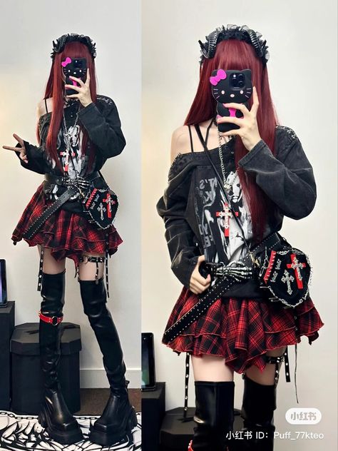 #ootd #fashion #cuteoutfit #ootdfashion Dark Decora Fashion Outfits, Visual Kei Fashion Outfits, Harajuku Goth Fashion, Decora Fashion Outfits, Dark Decora, Decora Fashion, Visual Kei Fashion, Japanese Fashion Harajuku, Goth Harajuku