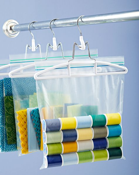 Declutter Your Space for Less Than $15 with These Simple Storage Ideas Material Storage Ideas Organize Fabric, Small Room Organization, Pants Hangers, Organizing Life, Affordable Storage, Storage Idea, Diy Entryway, Sewing Room Organization, Pant Hangers