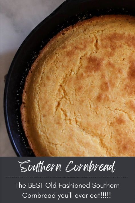 f you love traditional Southern dishes, you're going to love this old-fashioned Southern Cornbread recipe. Packed with flavor and texture, this cornbread recipe is the perfect accompaniment to any Southern meal. It's easy to make and requires simple ingredients, so you can enjoy a homemade Southern feast in no time. Cornbread Recipe With Buttermilk, Savory Cornbread Recipe, Recipe With Buttermilk, Old Fashioned Cornbread, Southern Cornbread Recipe, Leftover Cornbread, Cornbread Recipe Sweet, Cornbread Salad, Skillet Cornbread