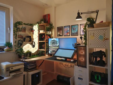 Graphic Tablet, Home Studio Setup, Deco Studio, Idea Room, Bedroom Setup, Room Desk, Gaming Room Setup, Computer Setup, Gamer Room