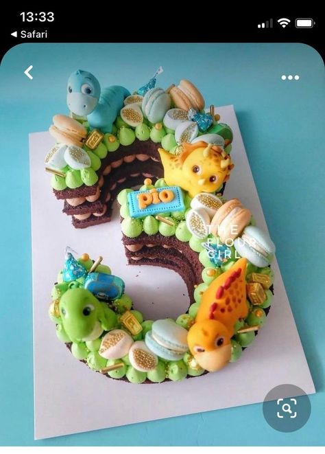 Dinosaur Cakes For Boys, Dino Birthday Cake, Number Birthday Cakes, Instagram Number, Dinosaur Birthday Party Decorations, Dino Cake, Birthday Party Venues, Dinosaur Birthday Cakes, Cream Tart