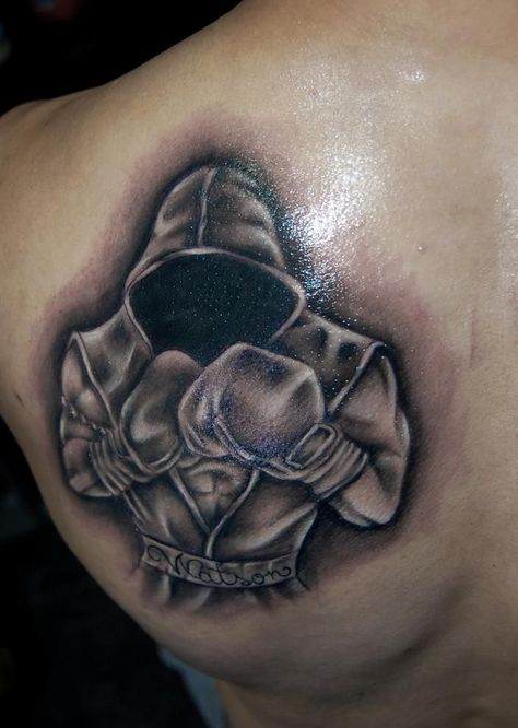 Tattoo Old School Black, Champion Tattoo, Boxing Gloves Tattoo, Boxer Tattoo, Boxing Tattoos, Fenrir Tattoo, Tattoo Modern, Black And Grey Tattoo, Maori Tattoos