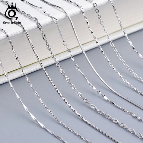 Anklet Designs, Pretty Jewelry Necklaces, Expensive Jewelry Luxury, Expensive Jewelry, Silver 925 Necklace, Bridal Gold Jewellery, Chain Necklaces, 925 Sterling Silver Chain, Gift For Friend