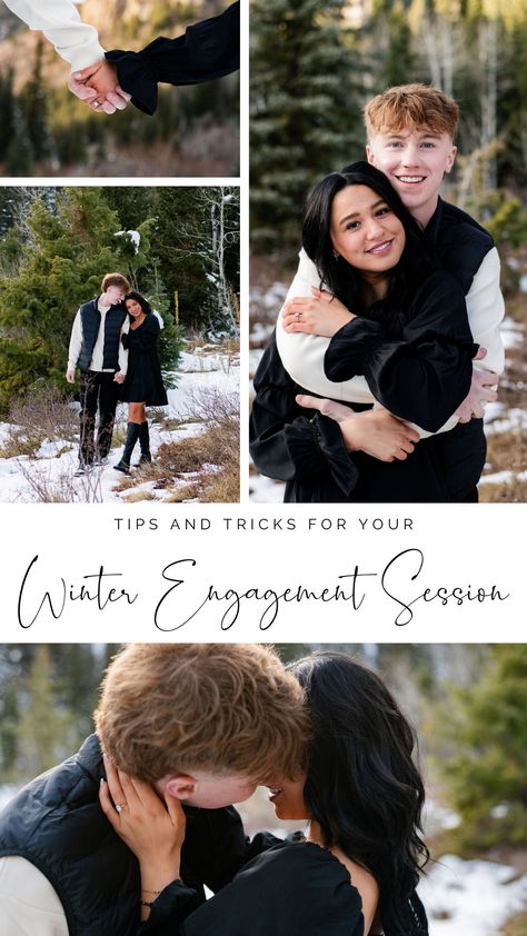 Planning a winter engagement photo session? Here are some tips and tricks for what to bring, what to wear, and more!
#winterengagementphotos #winterengagementsession #winterengagements #utahwinterengagements #sessiontipsandtricks #photoshoottipsandtricks #winterengagementshoot #utahphotoshoot #utahengagements #utahphotographer #provophotographer #saltlakecityphotographer #moodyengagementphotos #photographerblog #photoshootchecklist #utahcouplesession #couplesphotoshoot #snowyphotoshoot Simple Winter Engagement Photos, Winter Engagement Photos Outfits Casual, Winter Engagement Photos Outfits What To Wear, Engagement Photo Outfits Winter, Winter Engagement Photos Ideas, Winter Engagement Photos Snow, Winter Couples Photoshoot, Christmas Engagement Photos, Winter Engagement Shoot