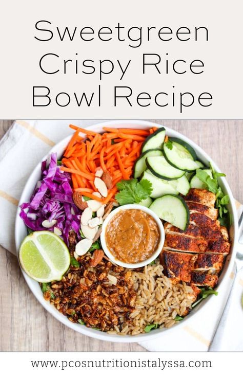 Sweetgreen Crispy Rice, Crispy Rice Bowl, Spicy Cashew Dressing, Crispy Rice Salad, Cashew Dressing, Rice Bowl Recipe, Crispy Rice, Bowl Recipe, Rice Bowl