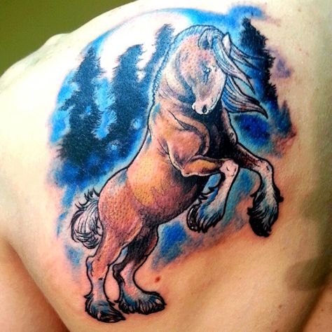 Clydesdale tattoo by @pabbytattoo ..  #tattoo #tattoos #clydesdale #horse #horsetattoo #wildhorses #colortattoo #neotraditionaltattoo #traditionaltattoo Clydesdale Horse Tattoo, Clydesdale Tattoo, Clydesdale Horse, Clydesdale Horses, Horse Tattoo, Clydesdale, Future Tattoos, Watercolor Tattoo, Tatting