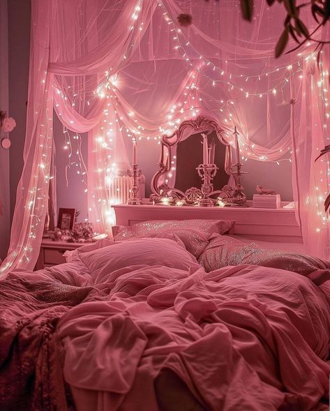 Pink Bedroom Ideas, Dream Bedroom Inspiration, Pink Bedroom Decor, Barbie Core, Pink Bedrooms, Cute Bedroom Decor, Cozy Room Decor, Dreamy Room, Dream Room Inspiration